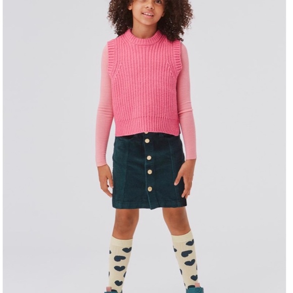 Molo Dark Green Corduroy Skirt with Gold Buttons - Picture 3 of 6